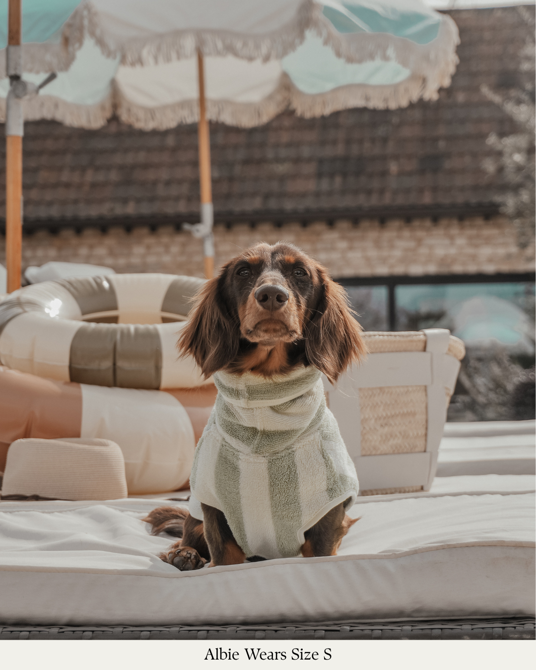 Matcha Stripe | The Cosy Cloak Drying Robe